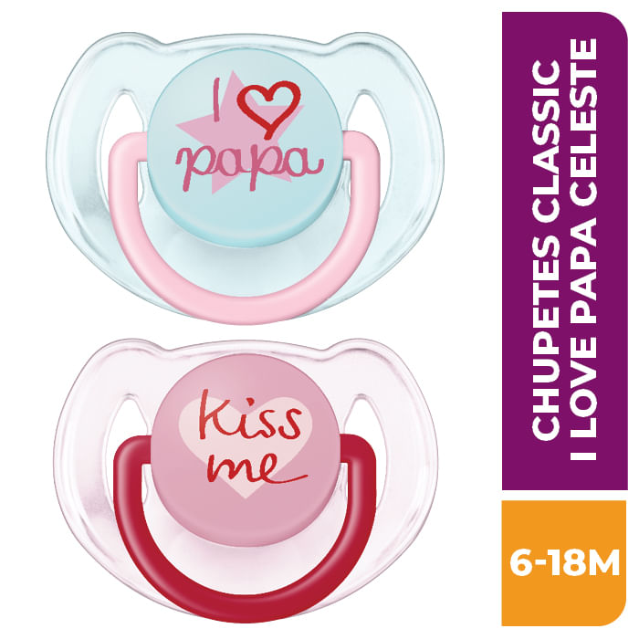 AVENT-CHUPETES-CLASSIC-DECO-I-LOVE-MAMA--6-18M-SCF172-72-2U-