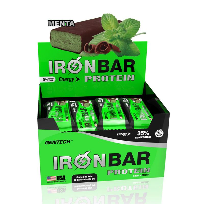 GENTECH-IRON-BAR-BARRA-PROTEICA-MENTA-20-UNIDADES