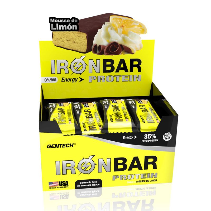 GENTECH-IRON-BAR-BARRA-PROTEICA-MOUSSE-LIMON-20-UNIDADES