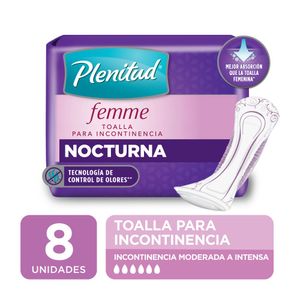Toalla nocturna plenitud femme (8 unidades)