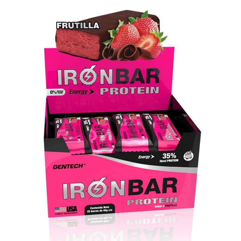 GENTECH-IRON-BAR-BARRA-PROTEICA-FRUTILLA-20-UNIDADES