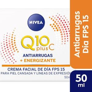 Crema facial antiarrugas  Q10 Energy + Vitamina C y E FPS 15 50 ml