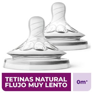 Tetinas natural fluir muy lento (0m+) scf041/27 (2 unidades)