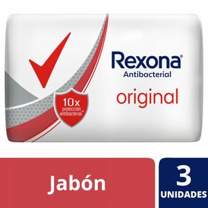 Jabón en barra antibacterial original 90 gr (3 unidades)