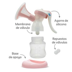 Sacaleche con pezonera de silicona y mamadera boca ancha