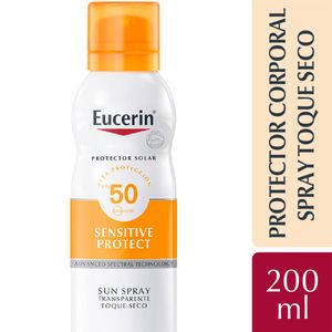 Protector solar corporal en spray toque seco fps 50 piel sensible 200 ml