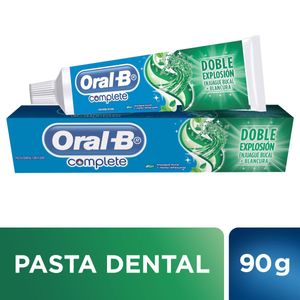 Crema dental complete doble explosion con fluor menta refrescante 90 gr