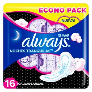 Toallitas Femeninas Nocturna Maxima Proteccion Suave (16 unidades)
