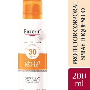 Protector solar corporal en spray Toque Seco piel sensible FPS30 200 ml