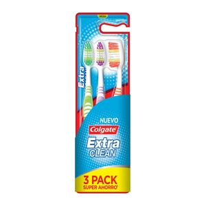 Cepillo dental extra clean medio cerdas multinivel 3u