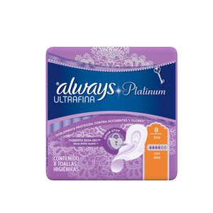 Toallas femeninas platinium ultrafina 8 unidades