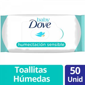 Toallas húmedas dove baby humectación sensible (50 unidades)