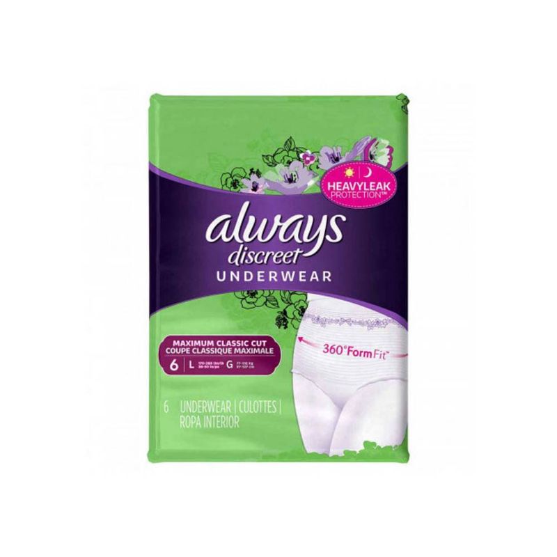 ALWAYS-ROPA-INTERIOR-DISCREET-TALLE-L-6-UNIDADES