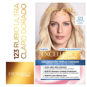Kit de coloración ultra aclarante tono 123 rubio ultra claro dorado