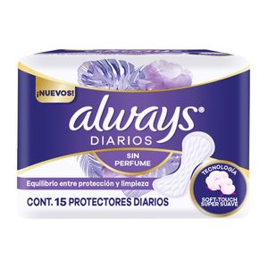 Protectores diarios sin perfume (15 unidades)