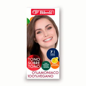 Kit de coloracion tono sobre tono 7.1 rubio ceniza