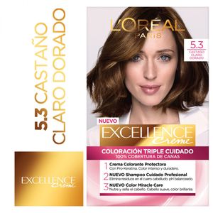 Kit de Coloración permanente creme tono 5.3 castaño claro dorado