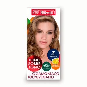 Kit de coloracion tono sobre tono 7 rubio mediano