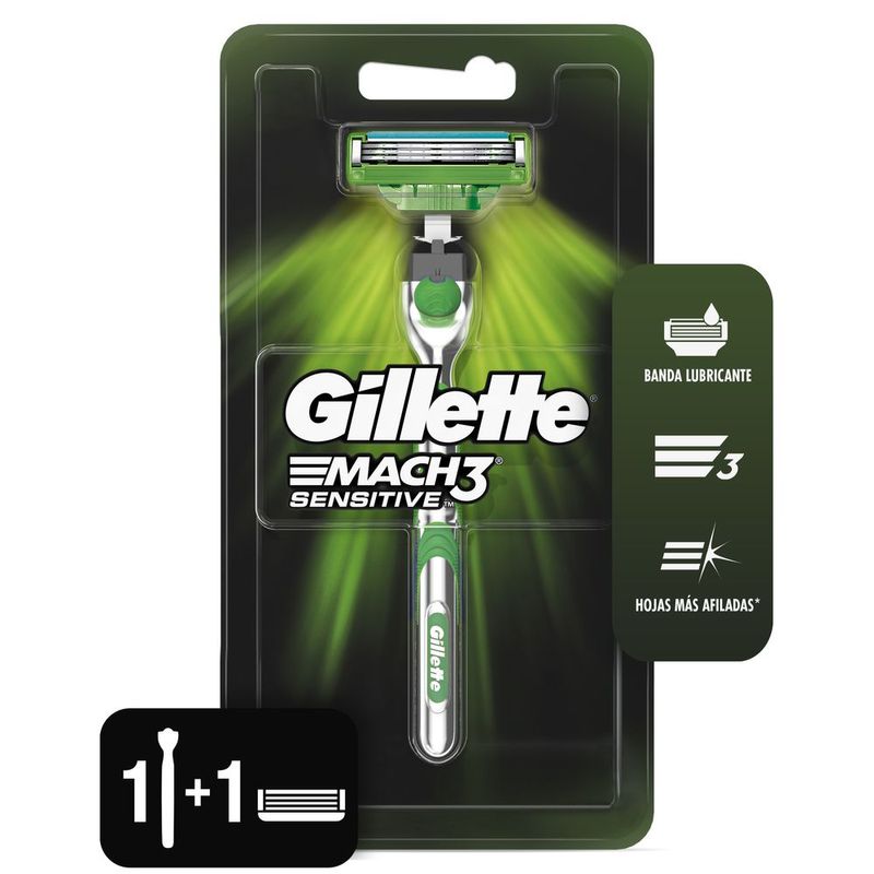 GILLETTE-MAQUINA-PARA-AFEITAR-MACH3-SENSITIVE-RECARGABLE