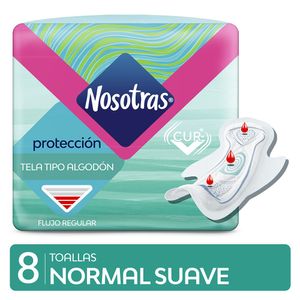 Toalla femenina normal tela tipo algodon (8 unidades)