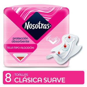 Toalla femenina clásica tela tipo algodón (8 unidades)