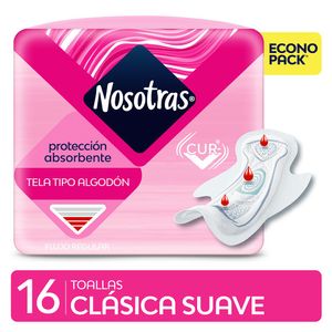 Toalla femeninaclásica tela tipo algodón (16 unidades)