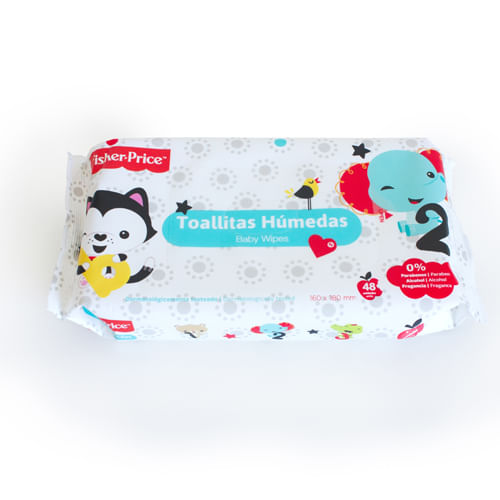 FISHER-PRICE-TOALLAS-HUMEDAS-CON-STICKER-48-UNIDADES