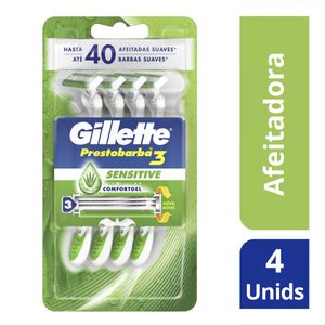 Máquina de afeitar piel sensible prestobarba3 sensitive (4 unidades)