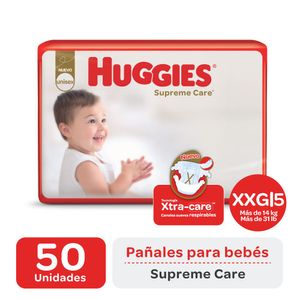 Pañales supreme care talle xxg (50 unidades)