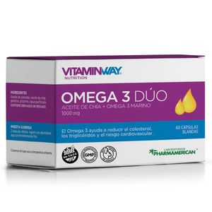 Suplemento dietario omega 3 duo (60 cápsulas)