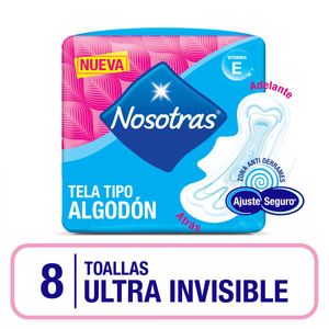 Toalla femenina Invisible tela tipo algodón (8 unidades)
