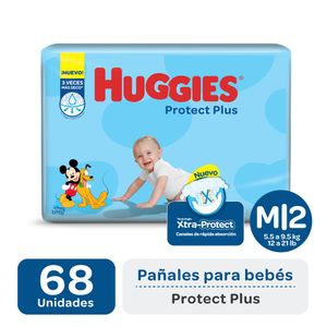 Pañales proteccion plus talle m (68 unidades)