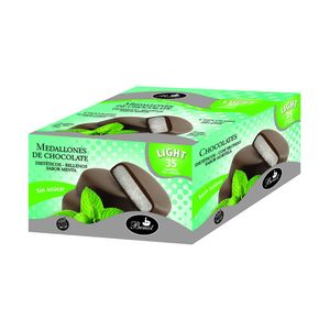 Medallon de chocolate dietario relleno sabor menta (24 unidades)