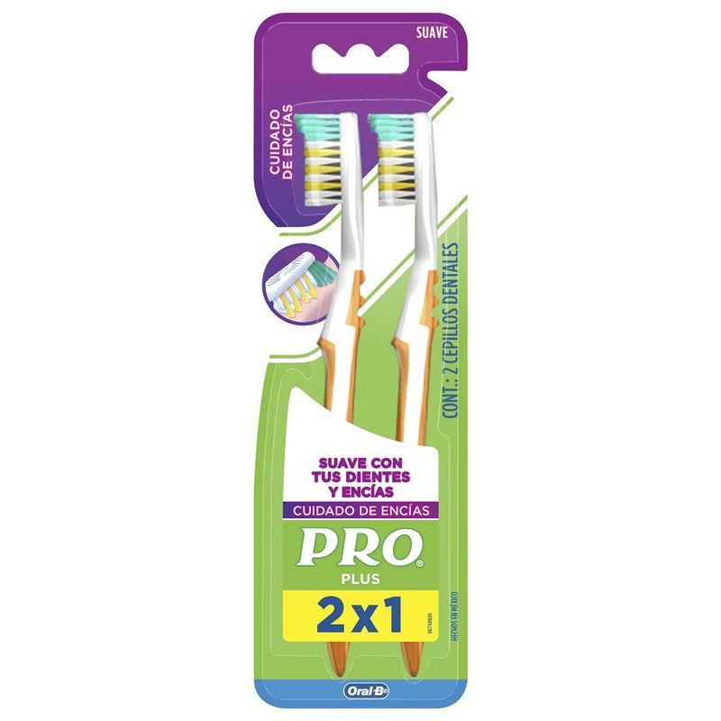 PRO-CEPILLO-DENTAL-PLUS-CUIDADO-ENCIAS--2-POR-1-