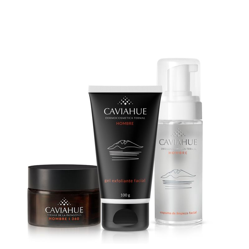 CAVIAHUE-SET--EXFOLIANTE-100-GR-CREMA-45-GR-ESPUMA--FOR-MEN