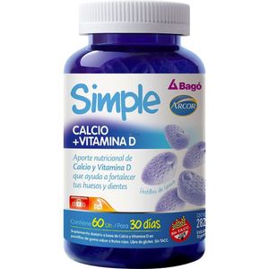 Suplemento dietario calcio + vitamina d (60 pastilla de goma)