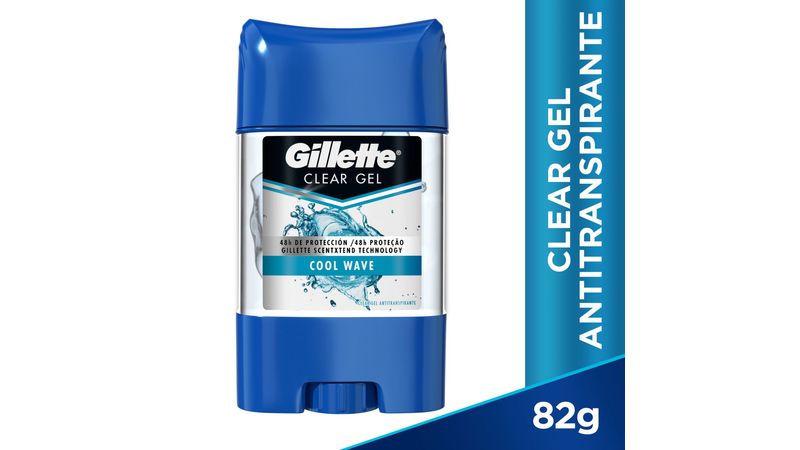 Antitranspirante Gillette Clear Antibacterial en Gel, 82 gr.