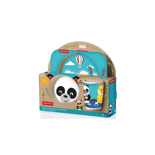 FISHER-PRICE-SET-ALIMENTACION-BAMBOO-PANDA--5-PIEZAS--MFP326
