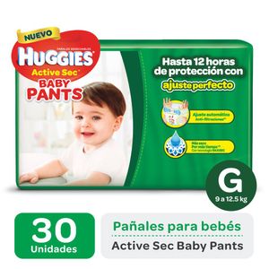 Pañales active sec pants talle g (30 unidades)