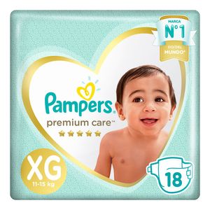 Pañales premium care plus talle xg (18 unidades)