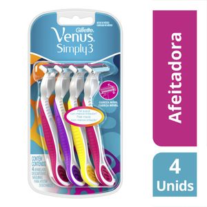 Máquina para afeitar descartable venus simply3 (4 unidades)