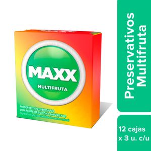 Preservativos multifruta (12 cajas de 3 unidades c/u)