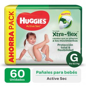Pañales flexi comfort talle g (60 unidades)