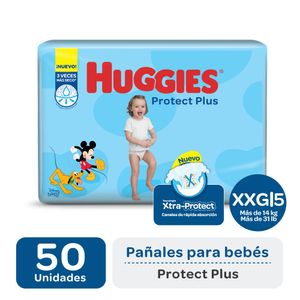Pañales proteccion plus talle xxg (50 unidades)