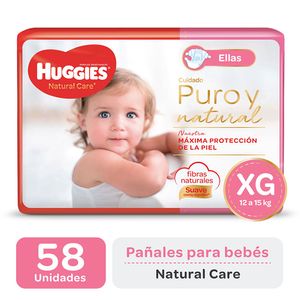 Panales natural care ellas talle xg (58 unidades)