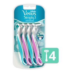 Máquina de afeitar con skin elixir venus suave sensitive (4 unidades)