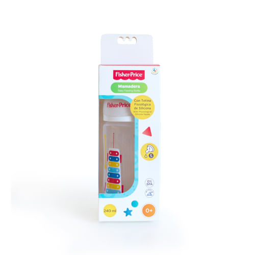 FISHER-PRICE-MAMADERA-C-TETINA-SIL-240-ML-TAPA-BLANCA