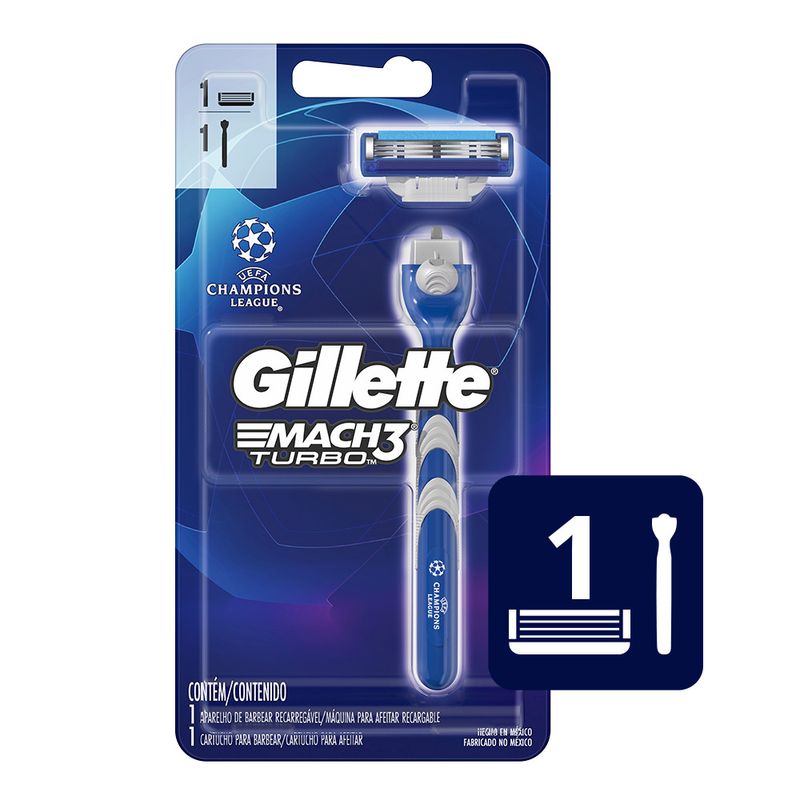 GILLETTE-MAQUINA-MACH-3-TURBO-CHAMPIONS-LEAGUE