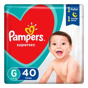 Pañales supersec extra plus talle g (40 unidades)