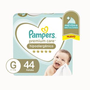 Pañales premium care plus talle g (44 unidades)